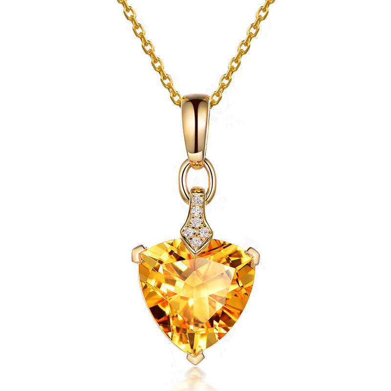 A Topaz Triangle Pendant - Europe & America on a silver chain by Maramalive™.