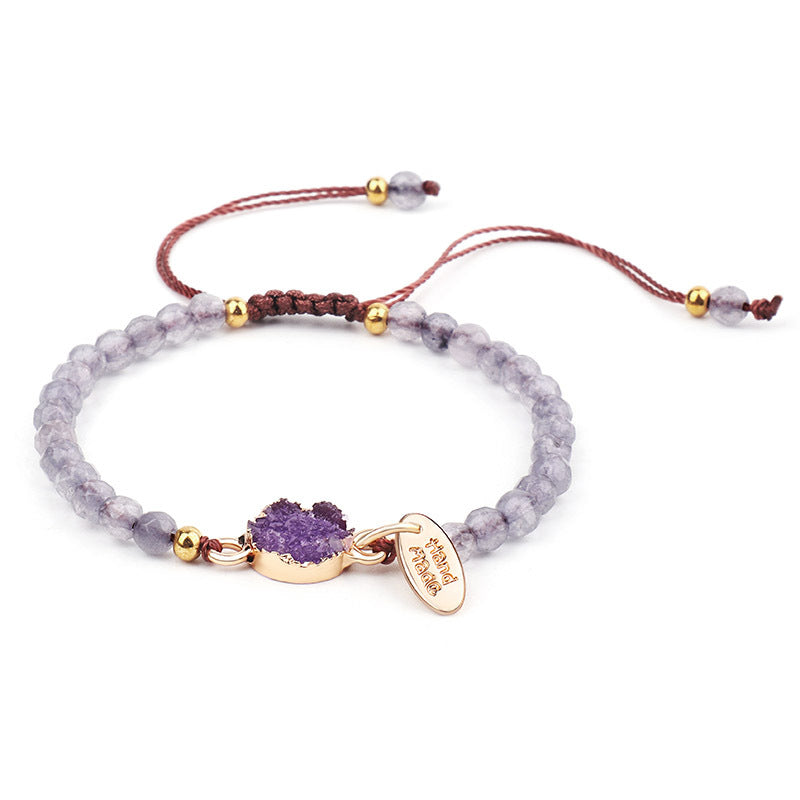 A Maramalive™ bracelet with a New Cross-Border Jewelry 4Mm Faceted Pink Stone and a gold charm.
