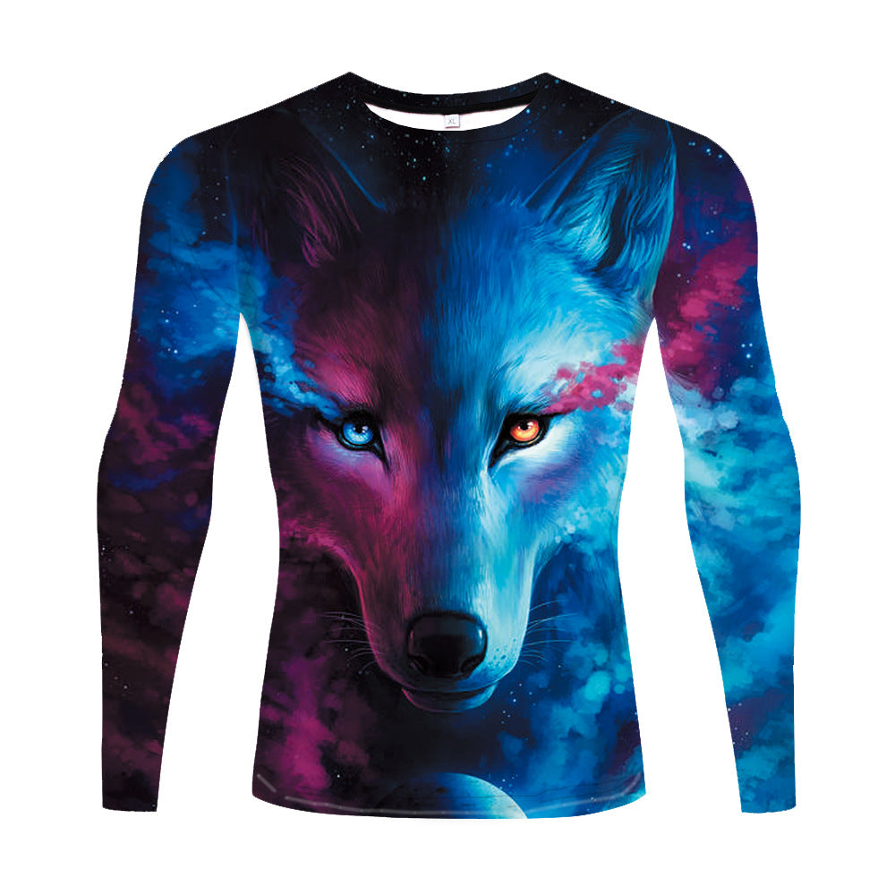 An Emotional Skull 3D T-Shirt with an image of a wolf by Maramalive™.