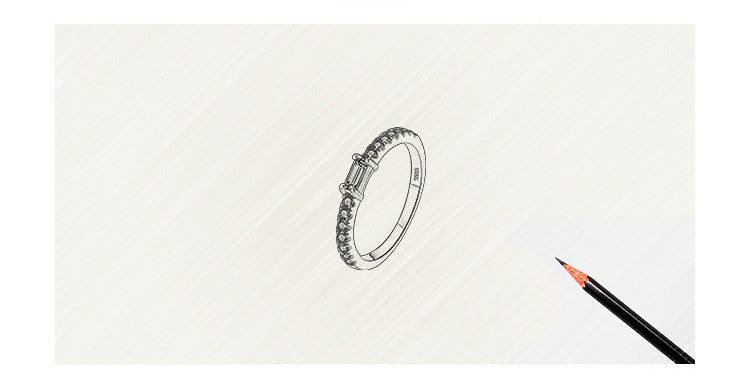 A drawing of a Maramalive™ Luxurious Expression of Your Unique Style Popular Ring with a pencil next to it.