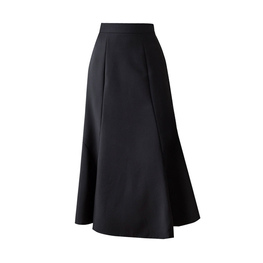 High Waist Skirt Irregular Over The Knee Mid-Length Skirt