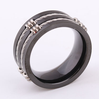 Jewelry Personality Titanium Steel Black Wia Ring Fashion Men'S Ring Tail Ring Ring