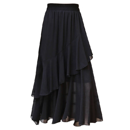 Irregular Ins Mid-Length Chiffon Skirt