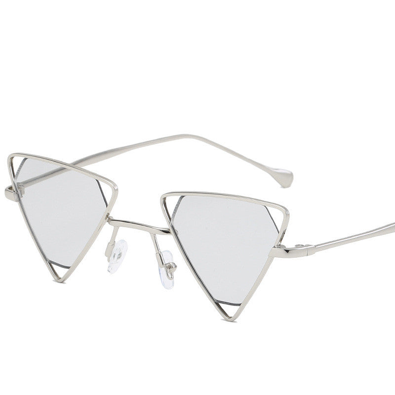 A pair of Maramalive™ Triangle Steampunk Sunglasses for Men and Women with pink rims.