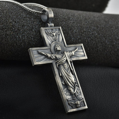 Kind Of Christianity Jesus Cross Europe And America Religious Catholic Style Men'S Retro Style Pendant Necklace Jewelry