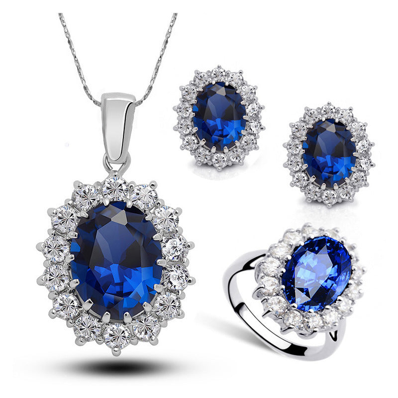 A Crystal Jewelry Set with a ring and earrings by Maramalive™.