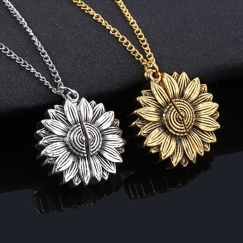 A Maramalive™ Sunflower Pendant necklace.