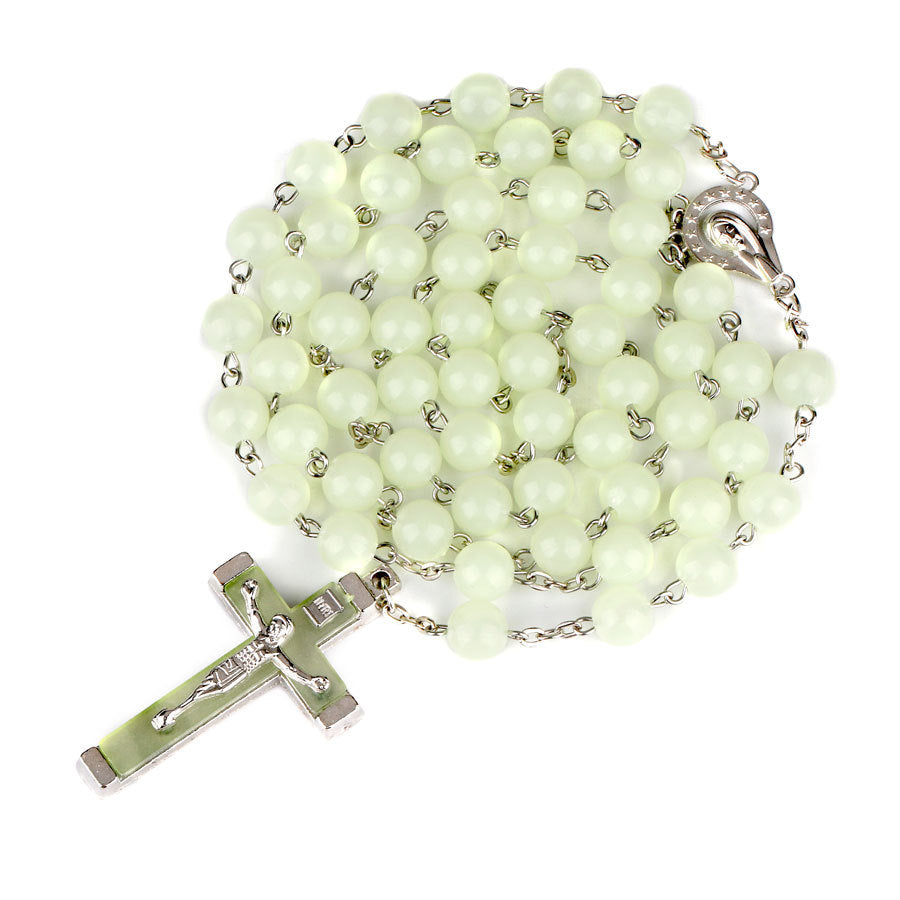 Rosary Jewelry Luminous Rosary Cross Necklace