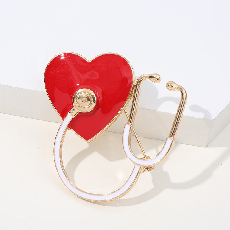 Stethoscope Brooches Gold Pin Romantic Jewelry Party Lapel Pins Metal