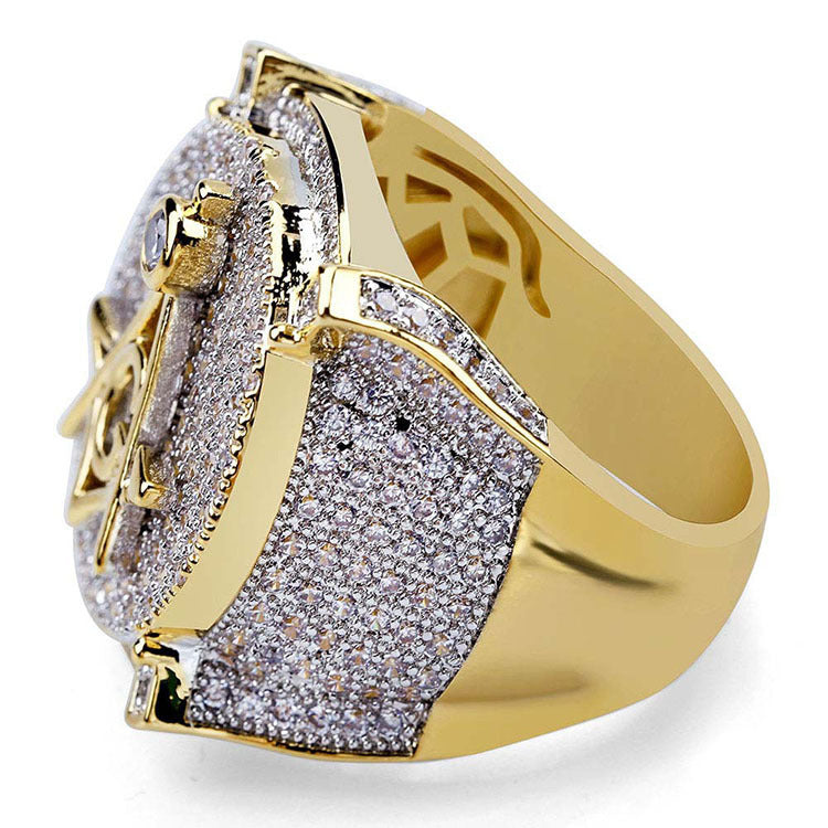 Gold Ring Inlaid With Zircon, Popular Men's Ring