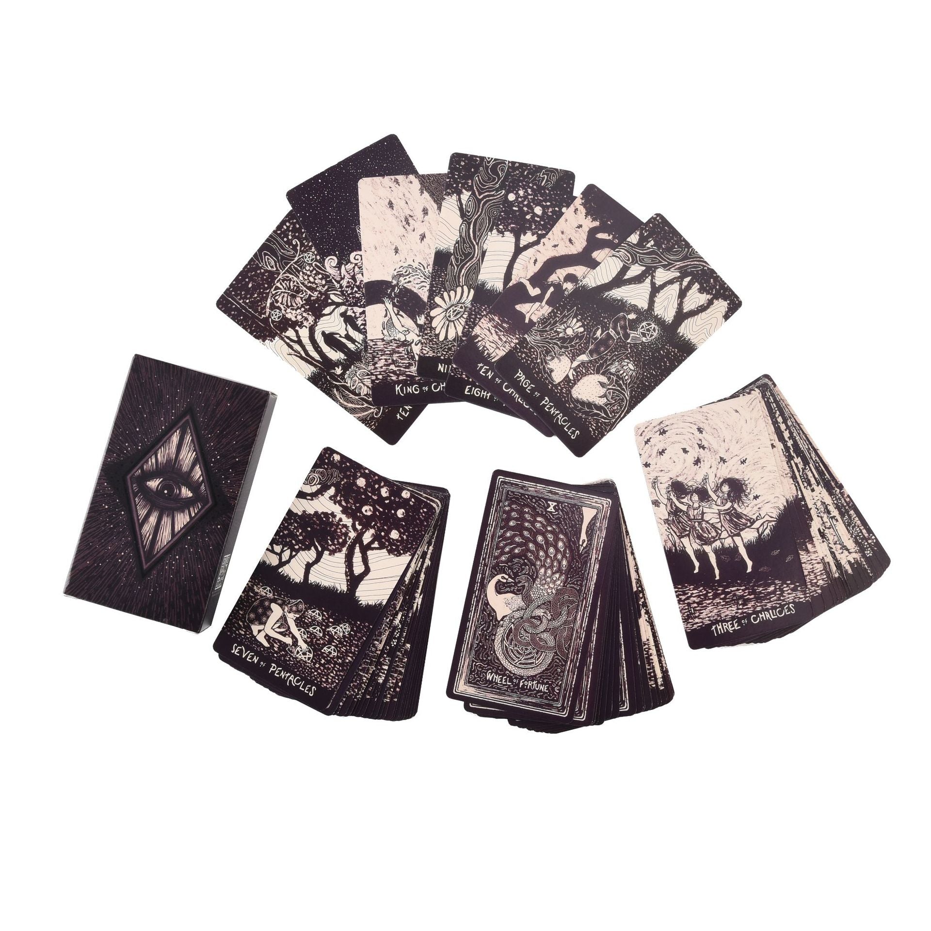A box with an image of a Creative Black And White Version Of The Shining Tarot Card by Maramalive™ on it.