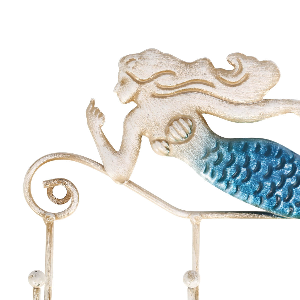 A Mermaid Retro Living Room Wall Hook with keys hanging on a hook from Maramalive™.