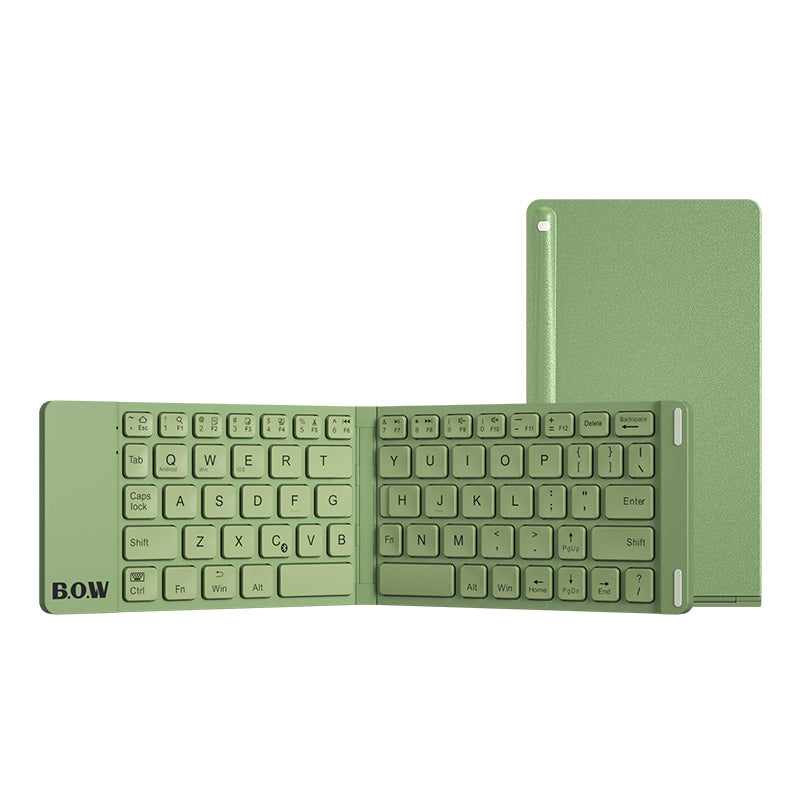 A New Style Folding Bluetooth Keyboard And Mouse Set Wireless Mute Portable Keyboard For Business And Travel by Maramalive™ on a blue surface.
