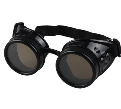A pair of Maramalive™ Welding Cyber Punk Vintage Sunglasses Retro Gothic Steampunk Goggles Glasses Men Sun Glasses Plastic Cosplay Eyewear on a white background.