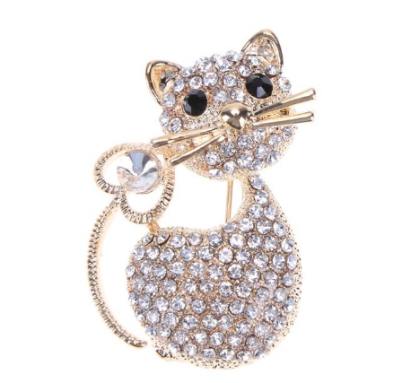 Fashion brooches Women Girl pins Crystal Broches Cat Brooch Pin Jewelry Christmas Gift broche