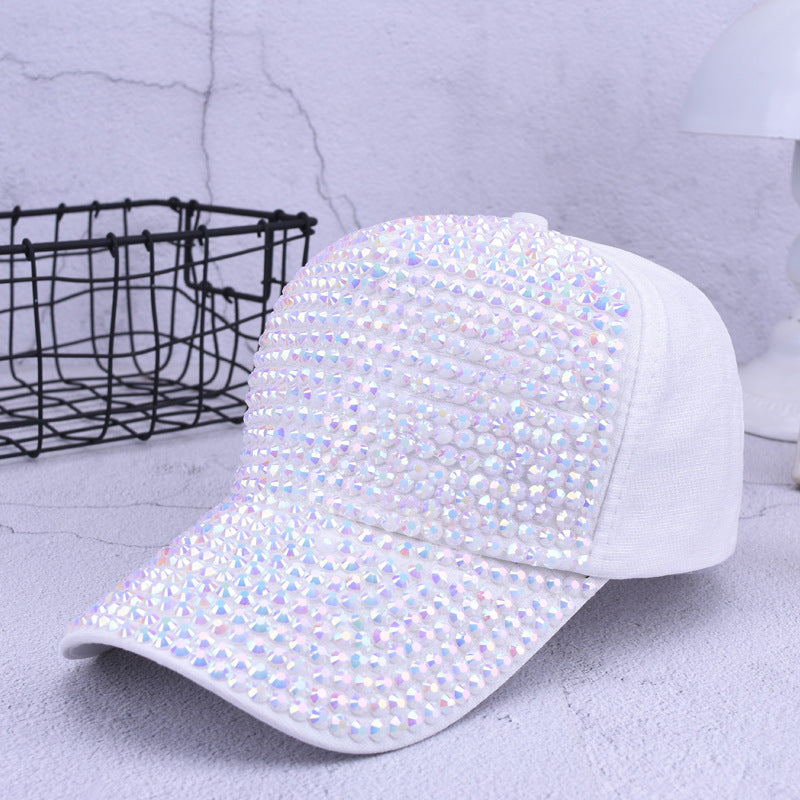 Colorful diamond-studded summer baseball cap