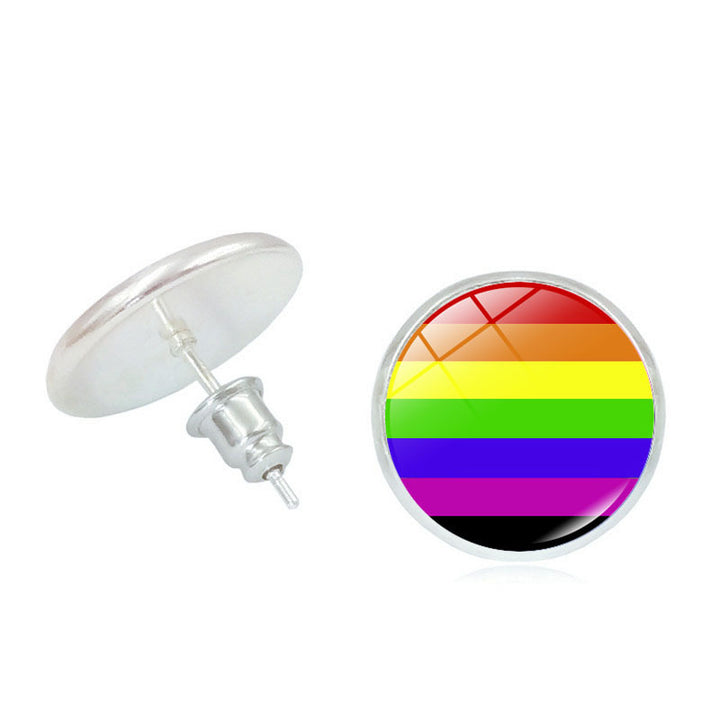 Maramalive™'s Rainbow Color Time Stone stud earrings are the perfect LGBT pride symbol accessory.