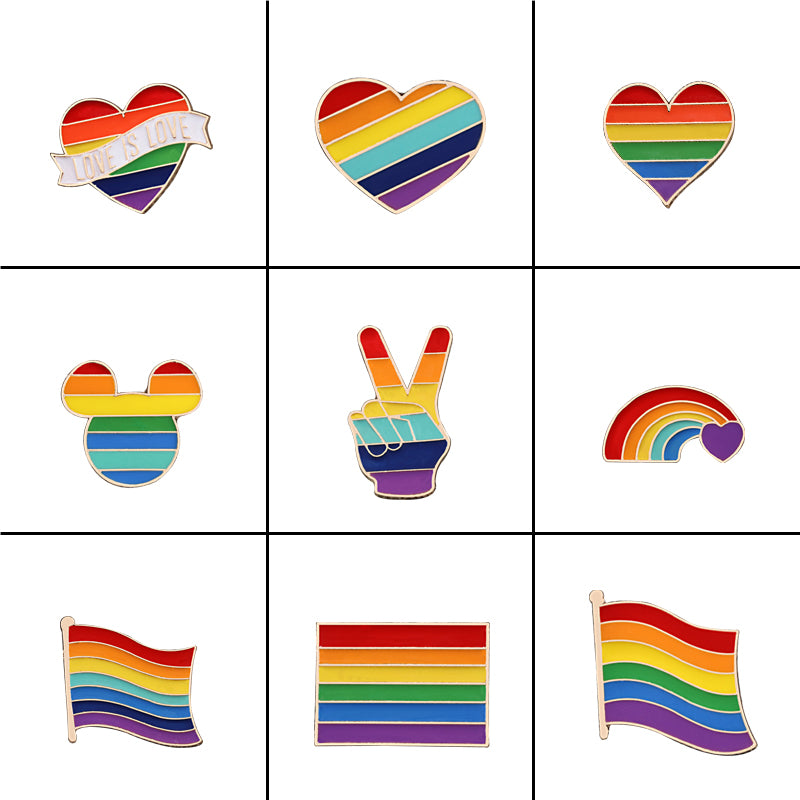 LGBT Rainbow Pride Badge Collection | 9 Styles of Rainbow Pins