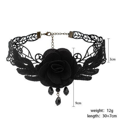 A group of Gothic Necklaces with roses on them, from the Maramalive™ brand.