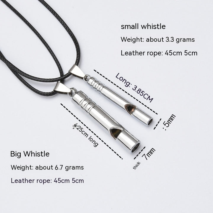 Titanium Emergency Alarm Whistle Necklace - Pendant for Emergencies