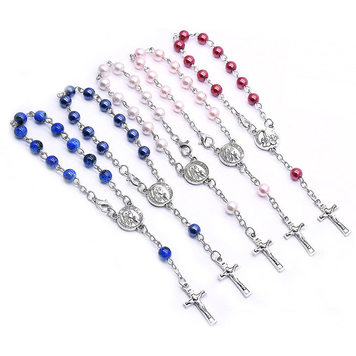 Alloy Cross Bracelet Rosary Prayer Beads