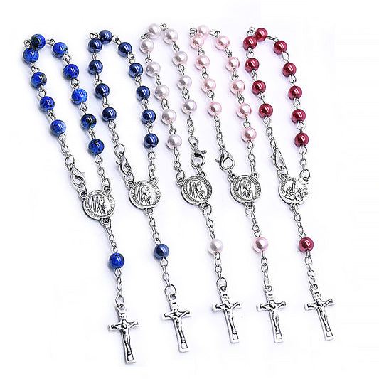 Alloy Cross Bracelet Rosary Prayer Beads