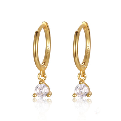 A pair of Maramalive™ Diamond Earrings with a cubic zirconia.