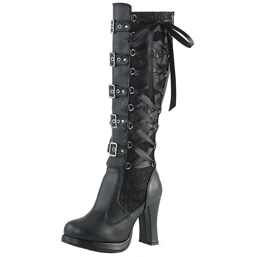 saddle-up-in-style-with-bow-belt-buckle-rider-boots Black and Red Lace