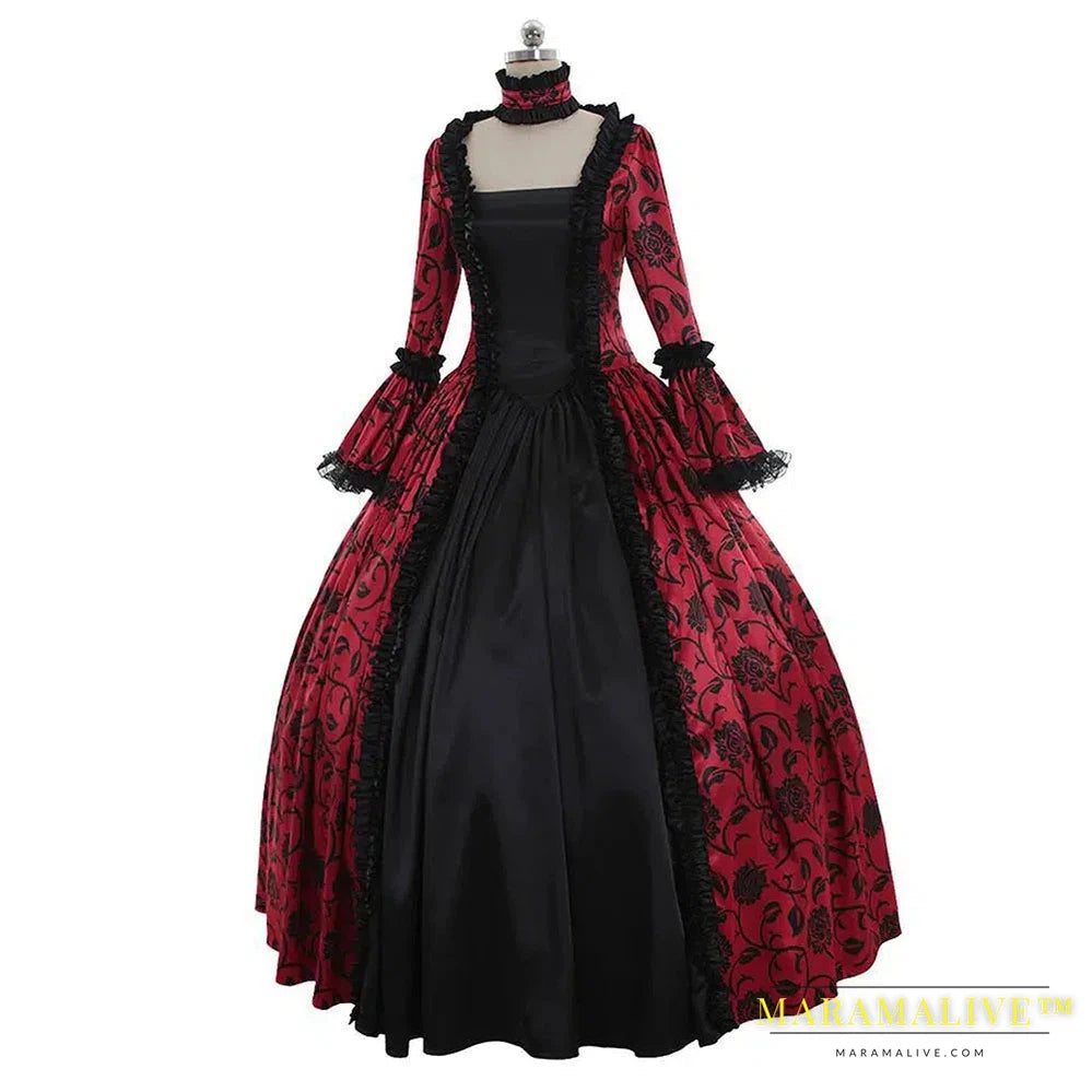 18th Century Medieval Gothic dress Renaissance LACE Dress Masquerade Costume Ball Gown vestido Dresses Plus size S-XXXXXL