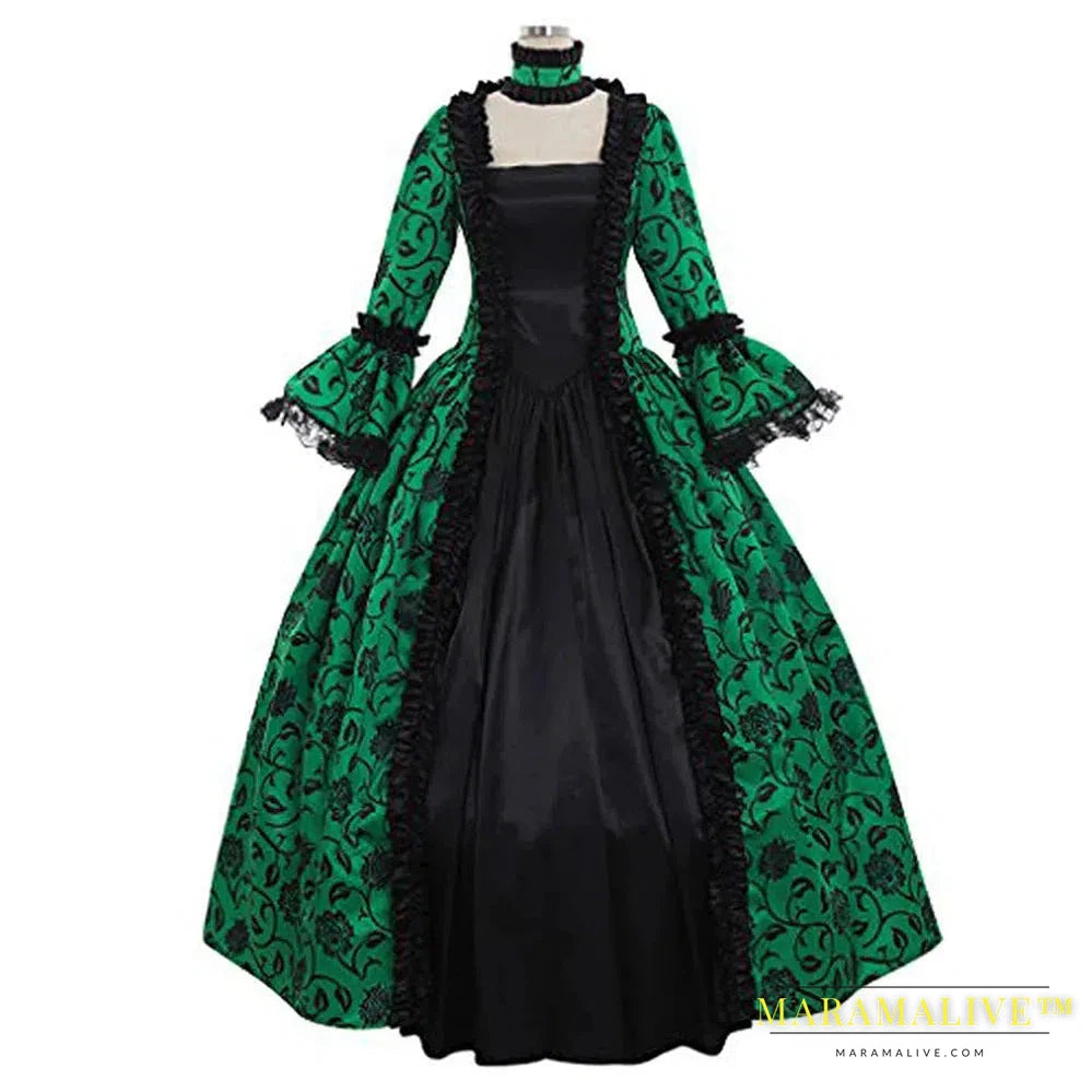 18th Century Medieval Gothic dress Renaissance LACE Dress Masquerade Costume Ball Gown vestido Dresses Plus size S-XXXXXL