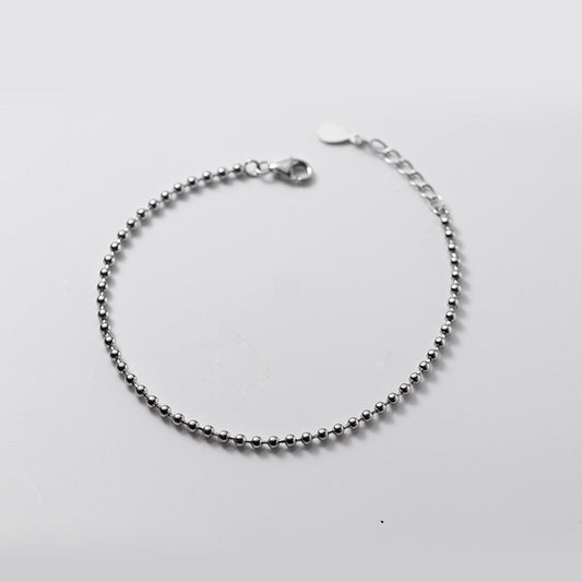 A Genuine 925 Sterling Silver Minimalist Fashion bracelet with a small ball on it from Maramalive™.
