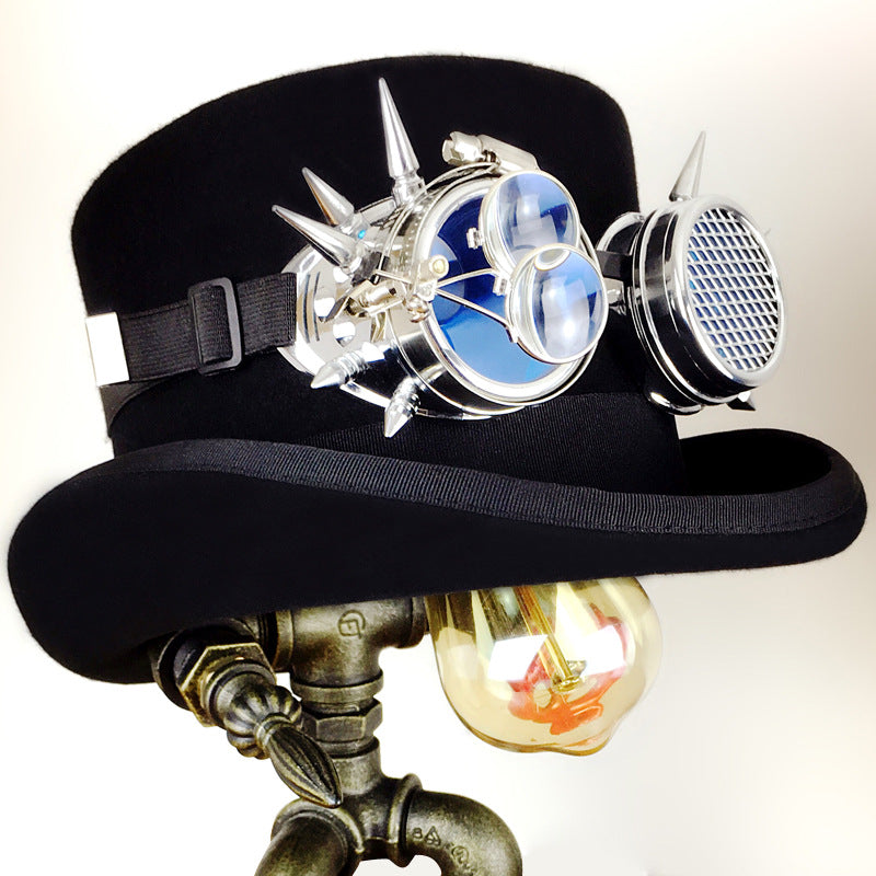 A Steampunk creative retro top hat and goggles lamp by Maramalive™.