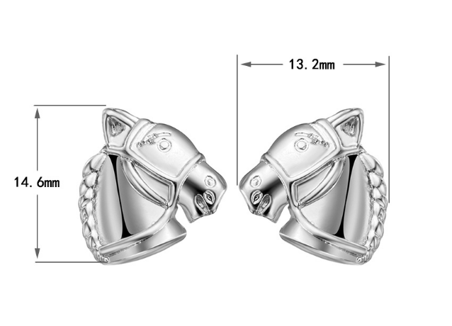 A pair of Maramalive™ Mini Horse Head stud earrings.