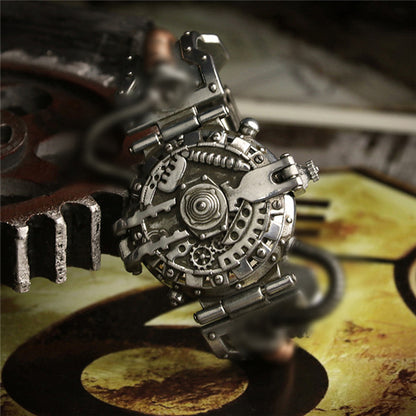 Behold this stunning Maramalive™ Steampunk watch sitting on a table.