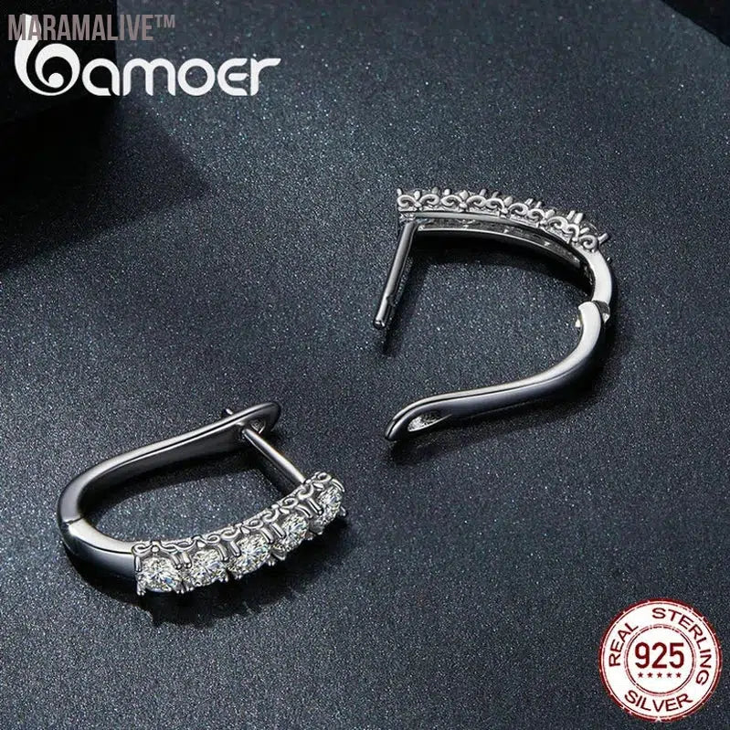 1.0CT Moissanite Sterling Silver Hoop Earrings Gift for Ladies