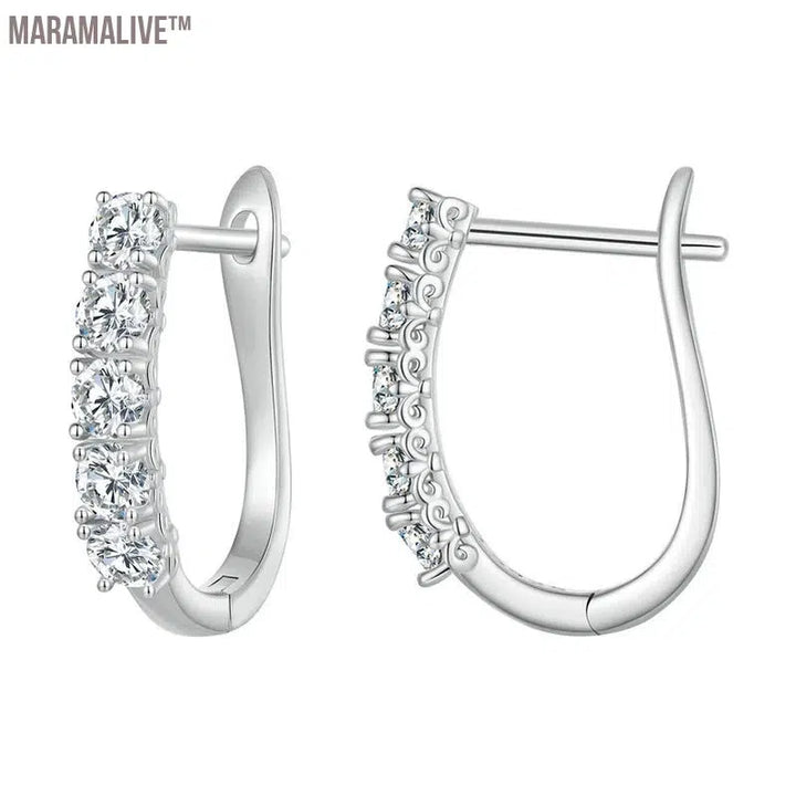 1.0CT Moissanite Sterling Silver Hoop Earrings Gift for Ladies