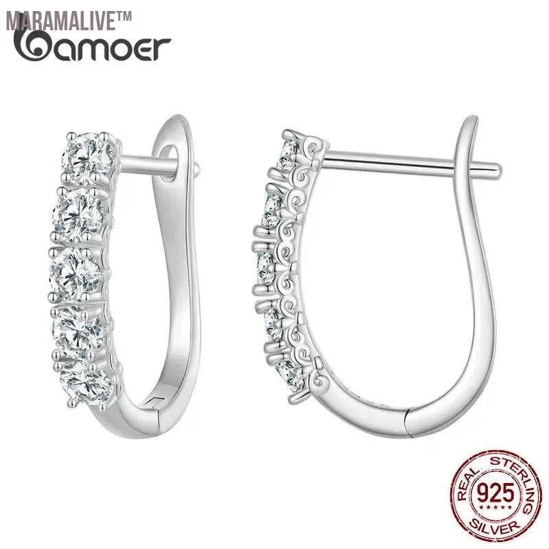 1.0CT Moissanite Sterling Silver Hoop Earrings Gift for Ladies