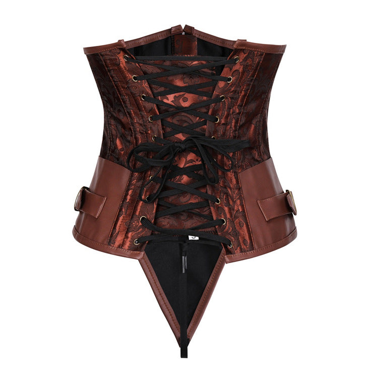 A Maramalive™ Gothic woman wearing a Gothic Retro Women's Corset | Steampunk Bustier with Metal and buckled clasps with the words be you.