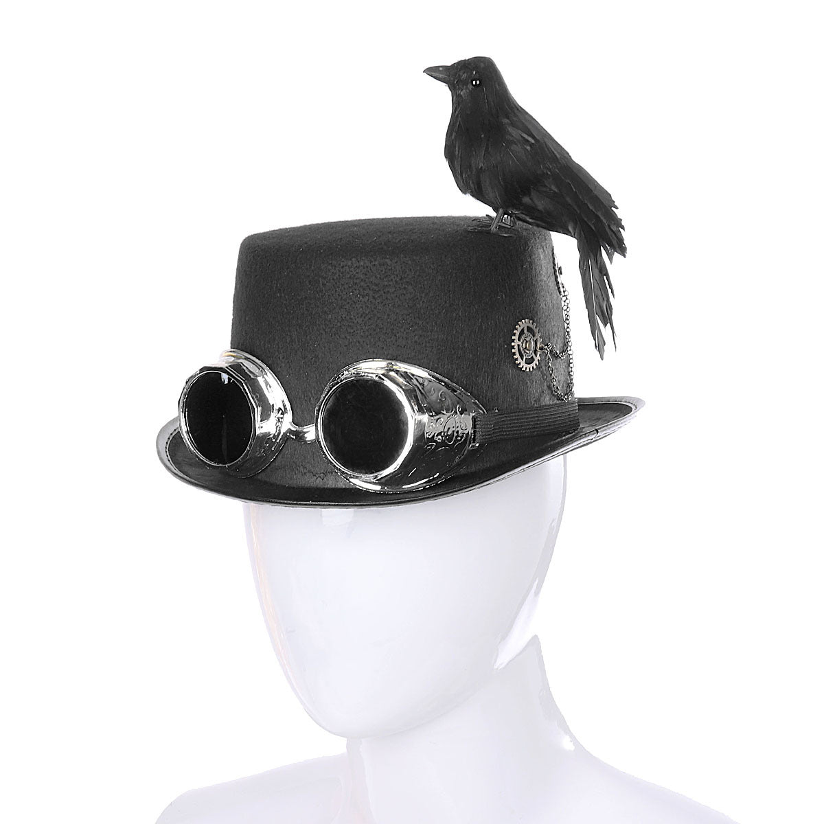 Maramalive™ Steampunk crow hat with goggles.
