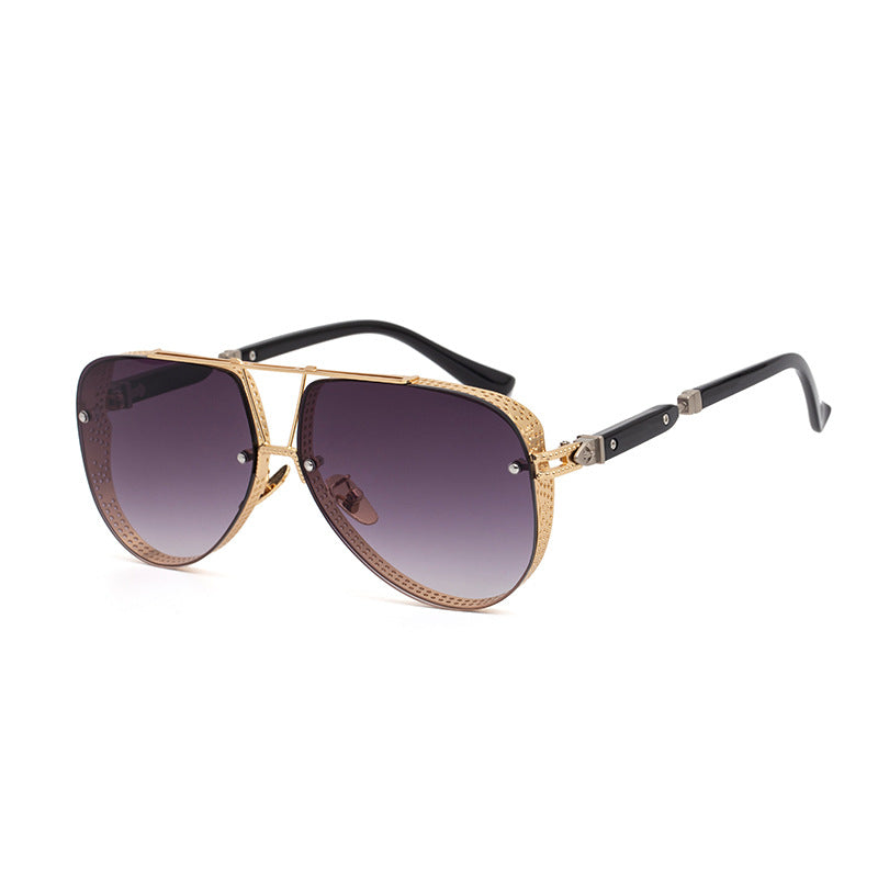 A pair of Maramalive™ New steampunk sunglasses with a black frame and brown lenses.