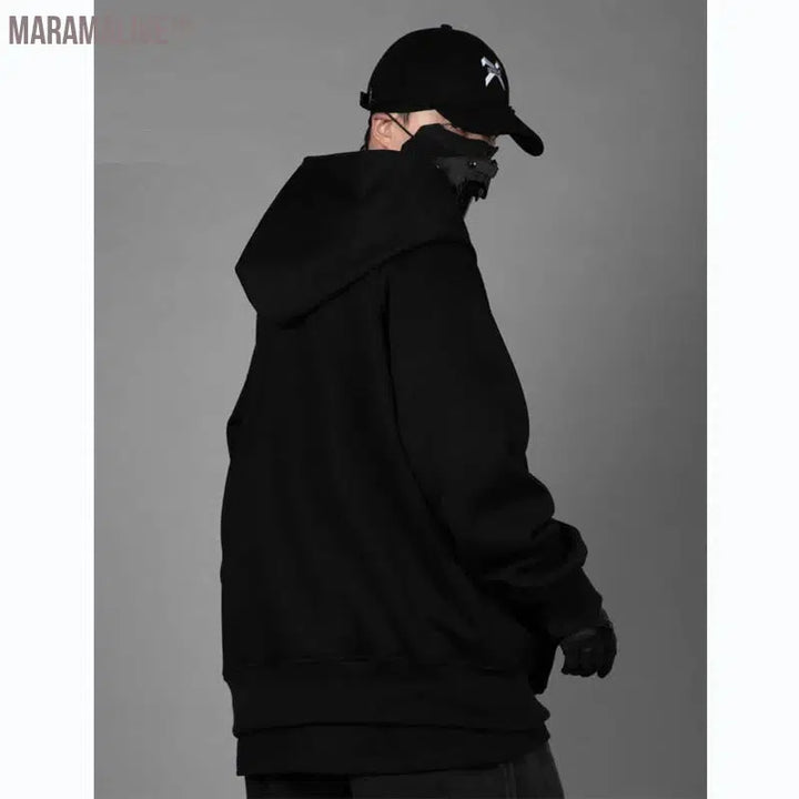 2024 Hoodie Techwear Harajuku Men Sweatshirts Hoodies Hip Hop Functional Streetwear Loose Pullover Oversized