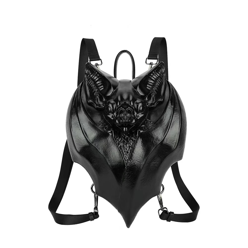 2024 Latest New Girl Gothic Black Bat Shaped Halloween Backpack Handbag High Quality Bags