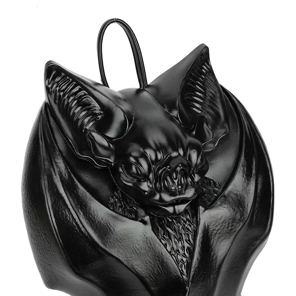 2024 Latest New Girl Gothic Black Bat Shaped Halloween Backpack Handbag High Quality Bags