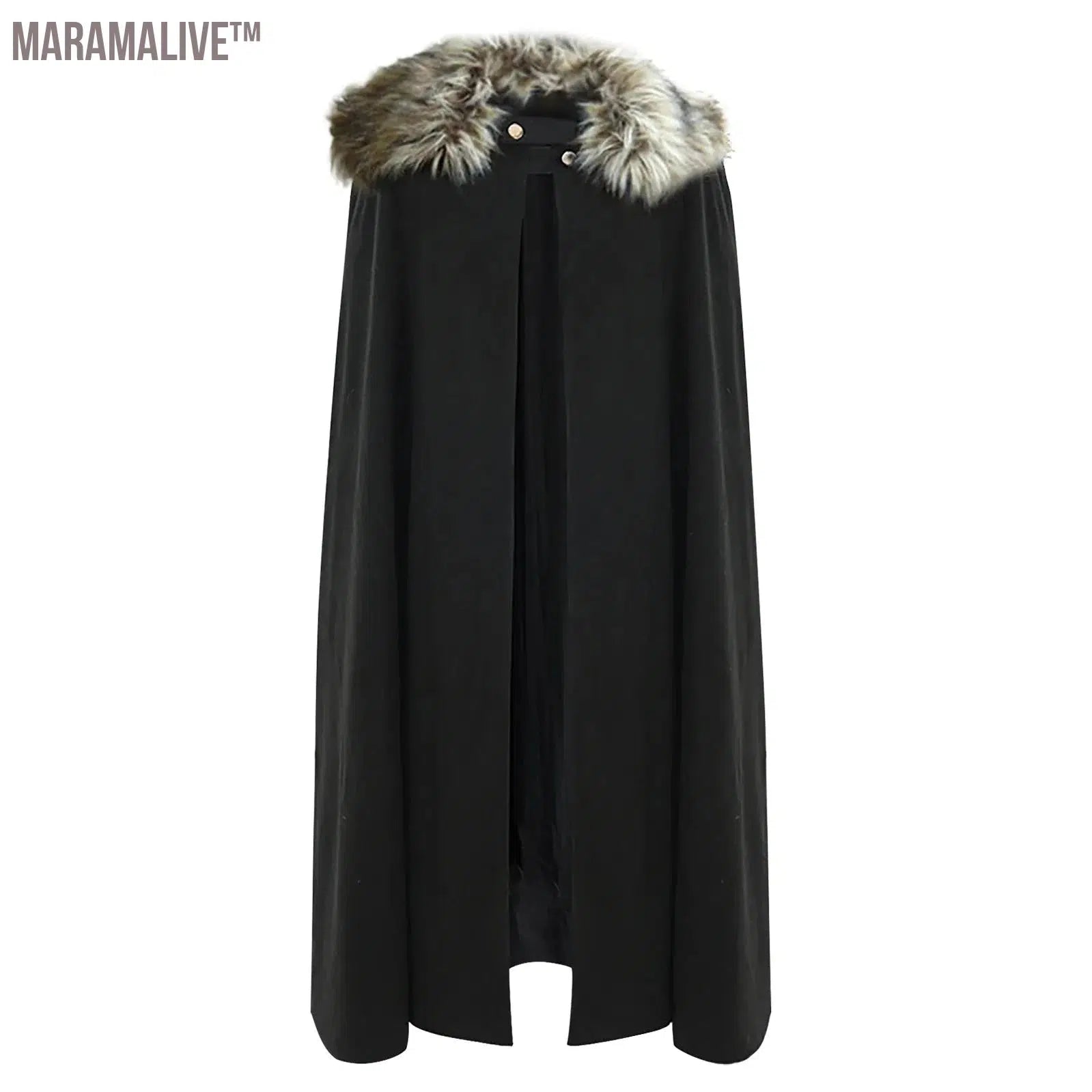 2024 Men's Medieval Winter Cloak Thick Collar Larp Viking Knight Cosplay Cape Coat Gothic Women Retro Mantle Halloween Costume