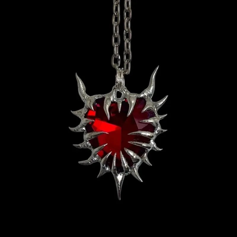 2024 Unique Thorn Heart Necklace - Vintage European & American Gothic Hip-Hop Jewelry