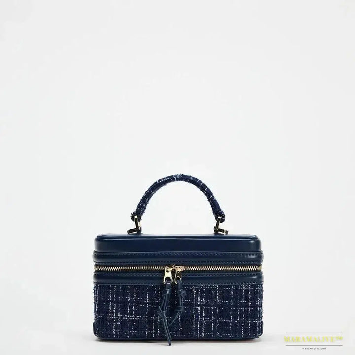 2025 Vintage Woolen Box Handbag - Designer Luxury Gothic Crossbody with Square Chain & Clutch