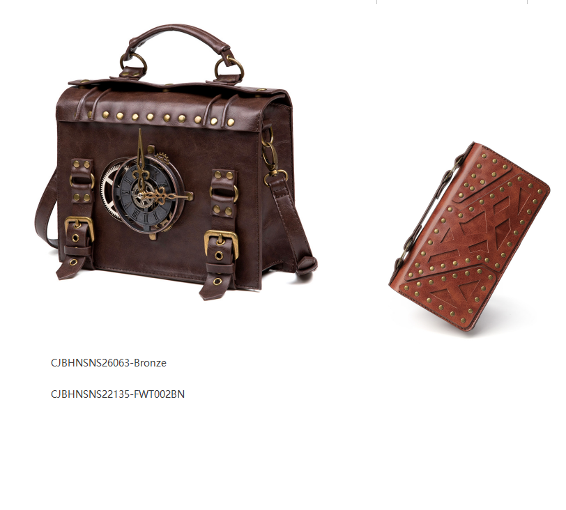 A Maramalive™ Steampunk ladies long wallet For Adventurers with a clock on it.