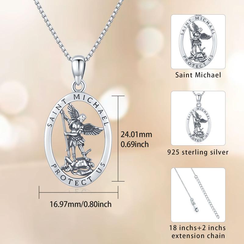St. Michael Medallion Necklace - Archangel Pendant