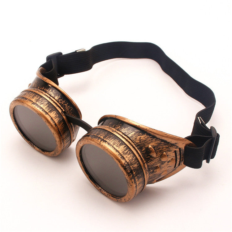 A pair of Steampunk Retro Glasses Protective Eyepiece on a white background. Brand: Maramalive™.