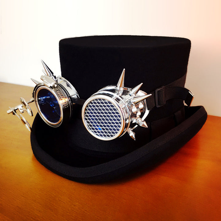 A Steampunk creative retro top hat and goggles lamp by Maramalive™.